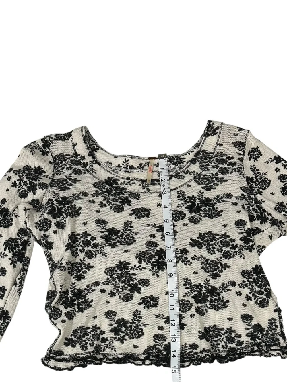 ALTERED Free People Garner Long Sleeve Thermal Floral Ruffle size M